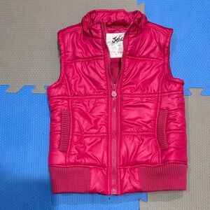 Justice brand pink puffy vest size 6/7